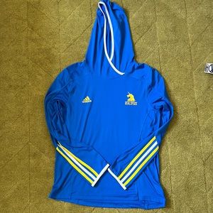 Adidas Boston Marathon Qualifier long sleeve light hoodie. Sz M